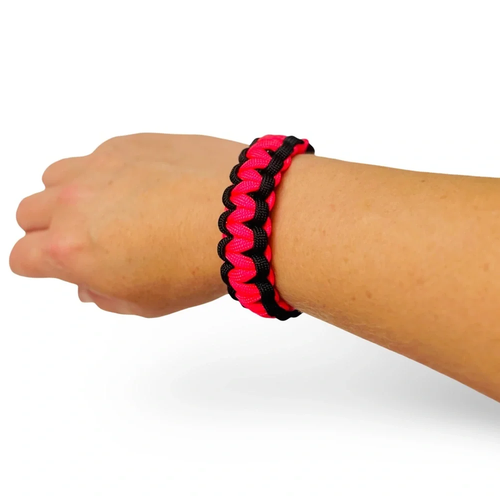 Hot Pink & Black Paracord Bracelet